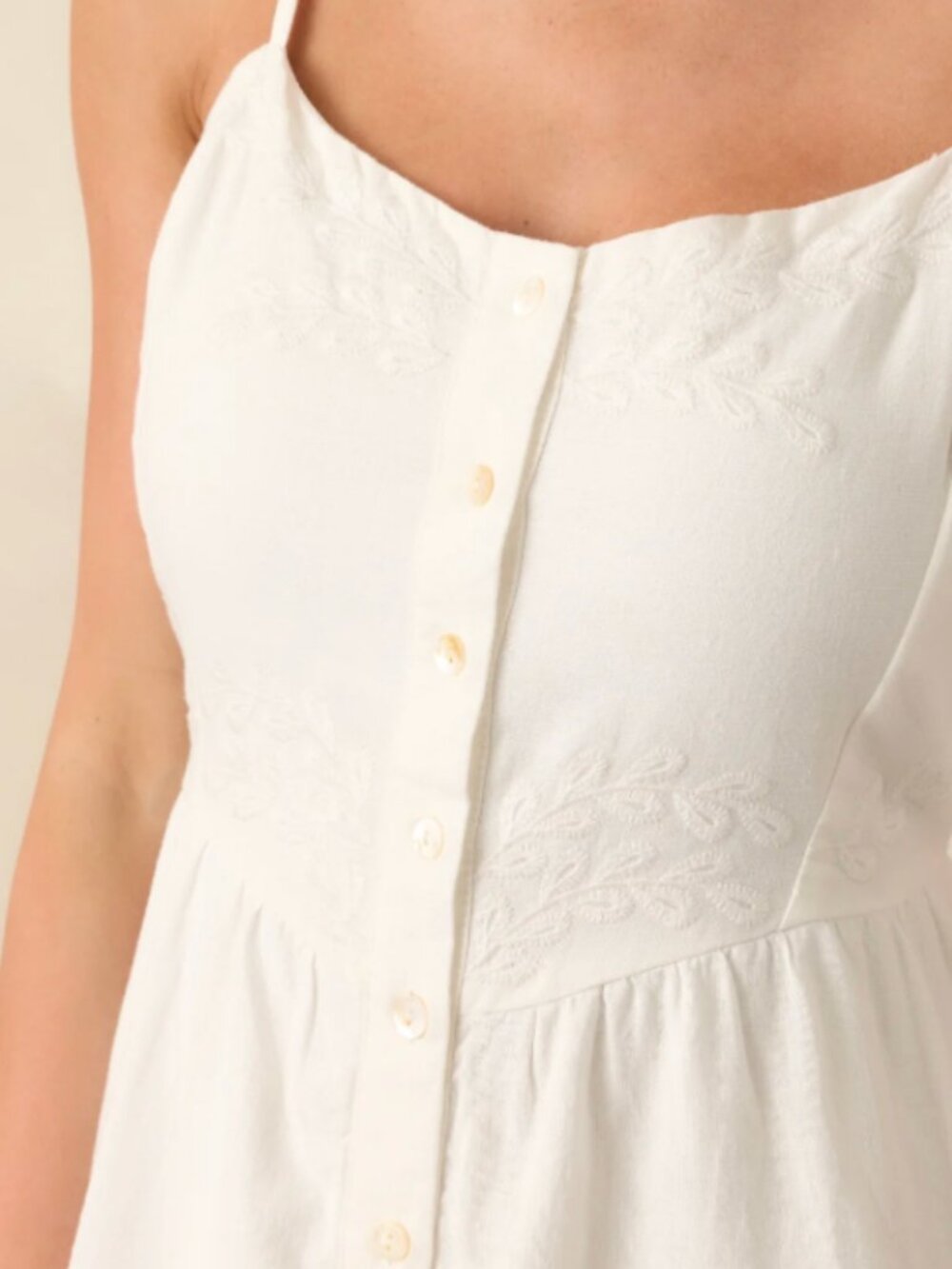 Z Supply White Citadelle Embroidered Linen Maxi Dress - Estimated size M - Picture 2 of 8